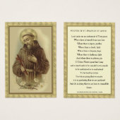 RELIGIOUS SAINT FRANCIS ASSISI PRAYER PRIEST VISITEKAARTJE (Voorkant /achterkant)