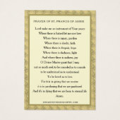 RELIGIOUS SAINT FRANCIS ASSISI PRAYER PRIEST VISITEKAARTJE (Achterkant)