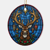 Religious Stained Glass Stag & Cross Keramisch Ornament (Links)