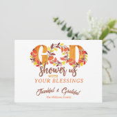 Religious Thanksgiving Faith Bible Quote Feestdagenkaart (Staand voorkant)