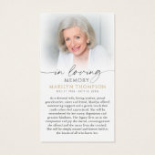 Religious The Lords Prayer Jesus Sympathy Card Visitekaartje (Achterkant)