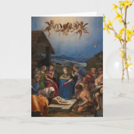 Religious Themed Nativty Kaart (Gele Bloem)