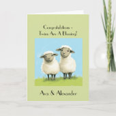 Religious Twin Baby shower Gefeliciteerd, Tweeling Kaart (Voorkant)