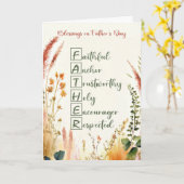 Religious Vaderdag Acrostic Words Wildflowers Kaart (Gele Bloem)