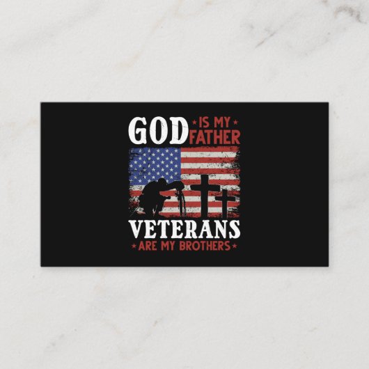 Religious Veteran American Flag Proud Soldier Visitekaartje (Voorkant)