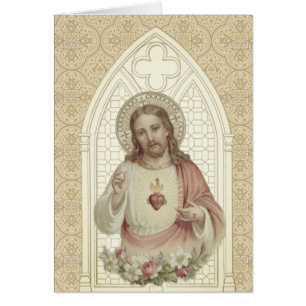 Religious Vintage Sacred Heart of Jesus Prayer