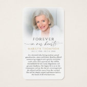 Religious Virgin Mary Cross Funeral Prayer Card Visitekaartje (Achterkant)