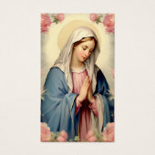 Religious Virgin Mary Cross Photo Prayer Card Visitekaartje (Voorkant)