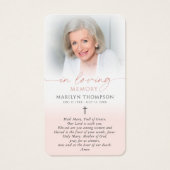 Religious Virgin Mary Cross Prayer Card Visitekaartje (Achterkant)