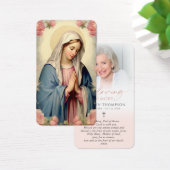 Religious Virgin Mary Cross Prayer Card Visitekaartje (Bureau)