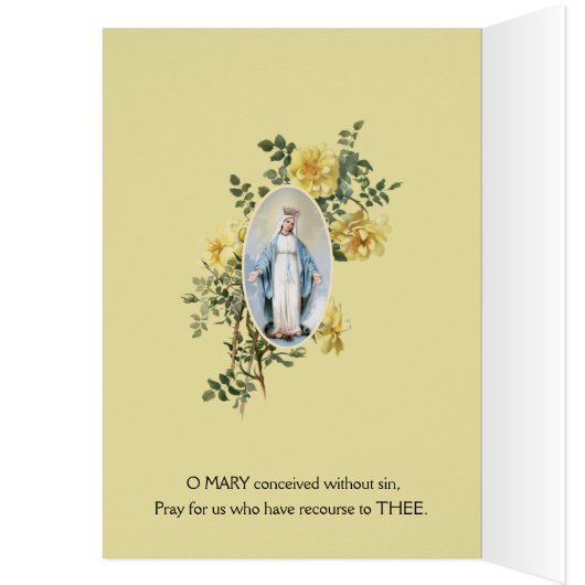 Religious Virgin Mary Floral Rosary Birthday (Binnen (Links))