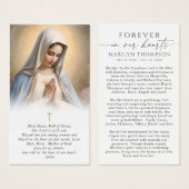 Religious Virgin Mary Funeral Sympathy Prayer Card Visitekaartje (Voorkant /achterkant)