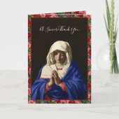 Religious Virgin Mary in Prayer Roses Scripture Kaart (Voorkant)