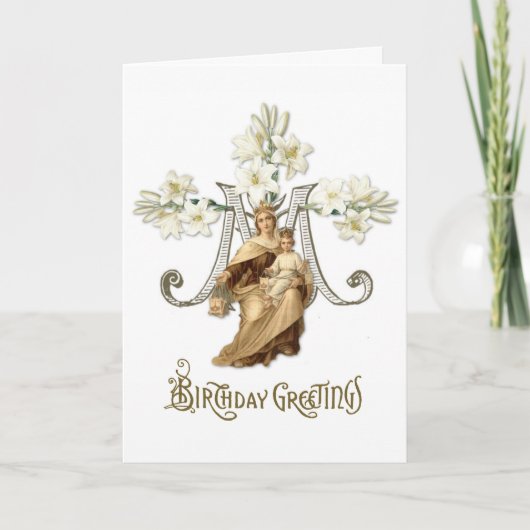 Religious Virgin Mary Jesus Catholic Vintage Kaart (Voorkant)