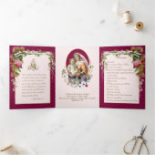 Religious Virgin Mary Jesus Prayer Valentijn Drieluik Kaart (Binnen)