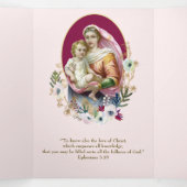Religious Virgin Mary Jesus Prayer Valentijn Drieluik Kaart (Binnenkant midden)