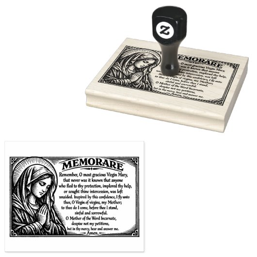Religious Virgin Mary Memorare Catholic Prayer Rubberstempel (Gestempeld)