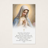 Religious Virgin Mary Memorial Funeral Prayer Card Visitekaartje (Voorkant)