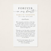 Religious Virgin Mary Photo Sympathy Prayer Card Visitekaartje (Achterkant)