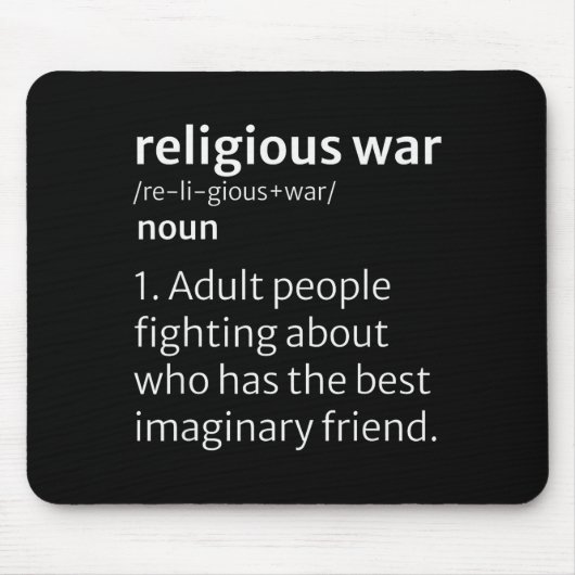 Religious War Dictionary Sarcastic Definition Funn Muismat (Voorkant)