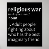 Religious War Dictionary Sarcastic Definition Funn Poster (Voorkant)