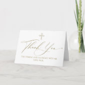 Religious white and gold thank you card bedankkaart (Voorkant)