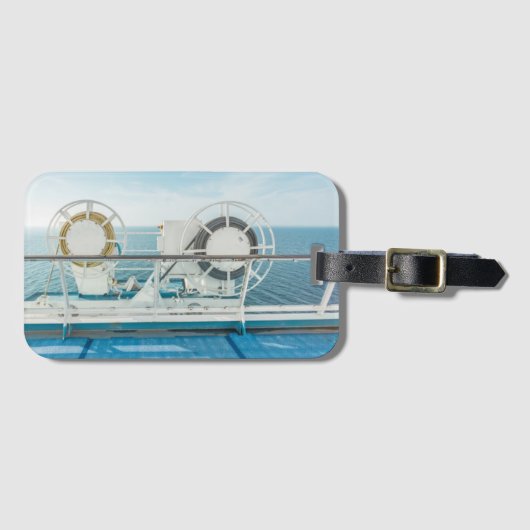 Reling Van Een Cruiseschip Bagagelabel (Voorkant (horizontaal))