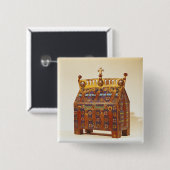 Reliquaire borst, 12e tot 13e eeuw vierkante button 5,1 cm (Voorkant /achterkant)