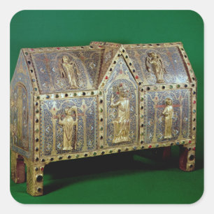 Reliquaire borst van St. Calminius, Limoges Vierkante Sticker