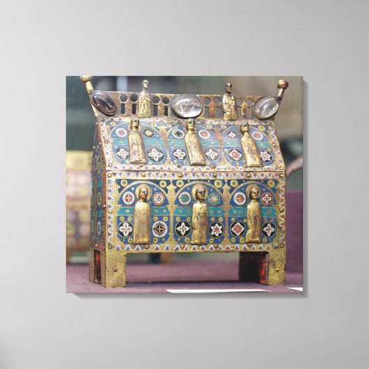 Reliquary Chasse, Limoges, c.1200-50 Canvas Afdruk (Voorkant)