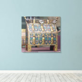 Reliquary Chasse, Limoges, c.1200-50 Canvas Afdruk (Insitu (Houten vloer))
