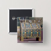 Reliquary Chasse, Limoges, c.1200-50 Vierkante Button 5,1 Cm (Voorkant /achterkant)
