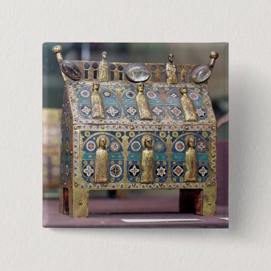 Reliquary Chasse, Limoges, c.1200-50 Vierkante Button 5,1 Cm (Voorkant)
