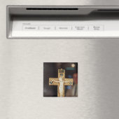 Reliquary kruisbeeld, ivoor Christus op goudkruis Magneet (Insitu (Vaatwasser))