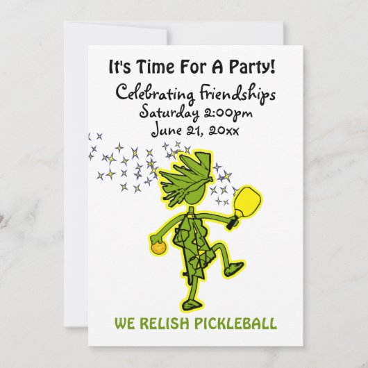 Relish Picklball Party Invitation Kaart (Voorkant)