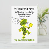 Relish Picklball Party Invitation Kaart (Staand voorkant)