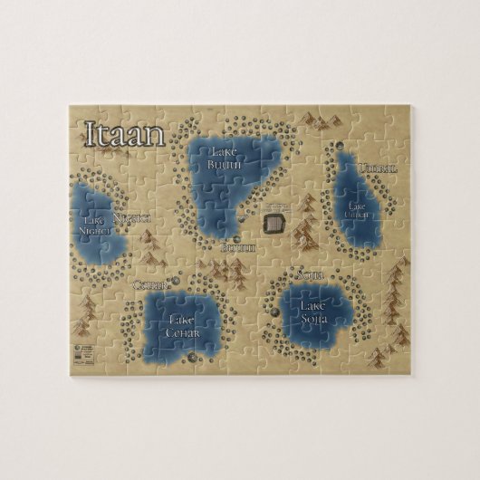 Relkili Sun Itaan Kaart Hoesje Kunst Legpuzzel (Horizontaal)