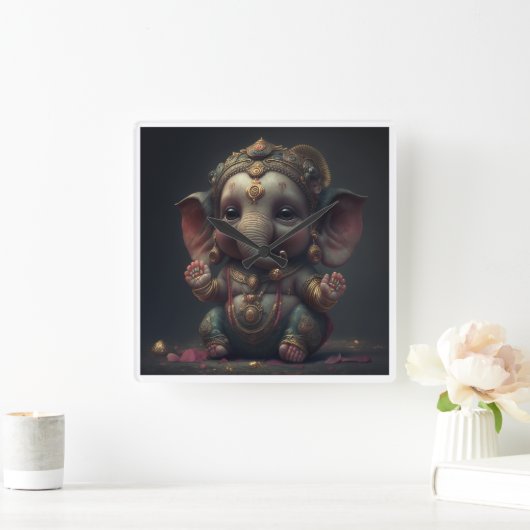 Relógio de parede - Ganesha Vierkante Klok (Huis)