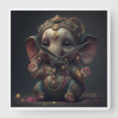 Relógio de parede - Ganesha Vierkante Klok (Voorkant)