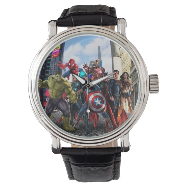 RELOGIO     DOS   SUPER   HEROIS   HORLOGE (Voorkant)