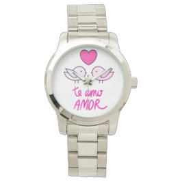 relógio feminino pássaros românticos horloge