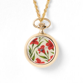 relógio florais vermelha  horloge