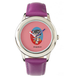 relógio infantil do menino gato NEKOKUN Horloge