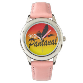 Relógio Infantil Rosa de Aço Inoxidável e Pulseira Horloge