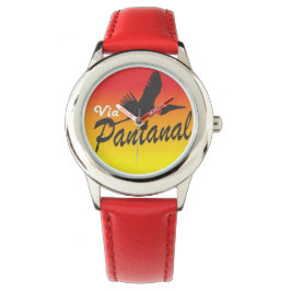 Relógio Infantil Vermelho de Aço Inoxidável Horloge