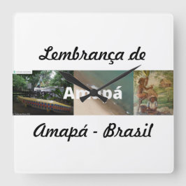 Relogio lembrança de Amapá Vierkante Klok