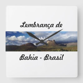 Relogio lembrança de Bahia Vierkante Klok