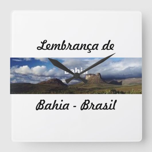Relogio lembrança de Bahia Vierkante Klok (Voorkant)