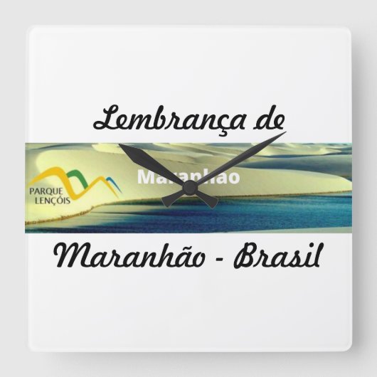 Relogio lembrança de Maranhão Vierkante Klok (Voorkant)
