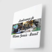 Relogio lembrança de Minas Gerais Vierkante Klok (Hoek)